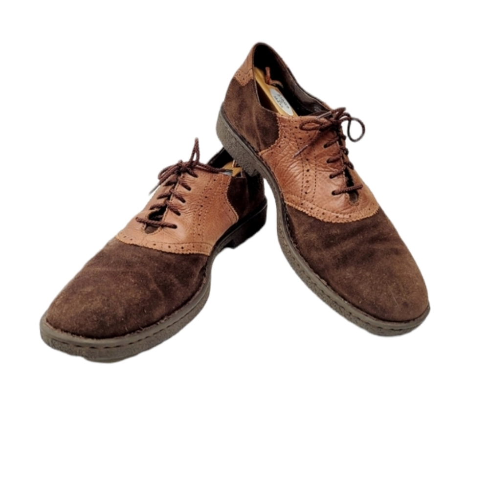 Born Brown Leather Suede Lace Up Casual Oxford Shoes M6770 Size 13M